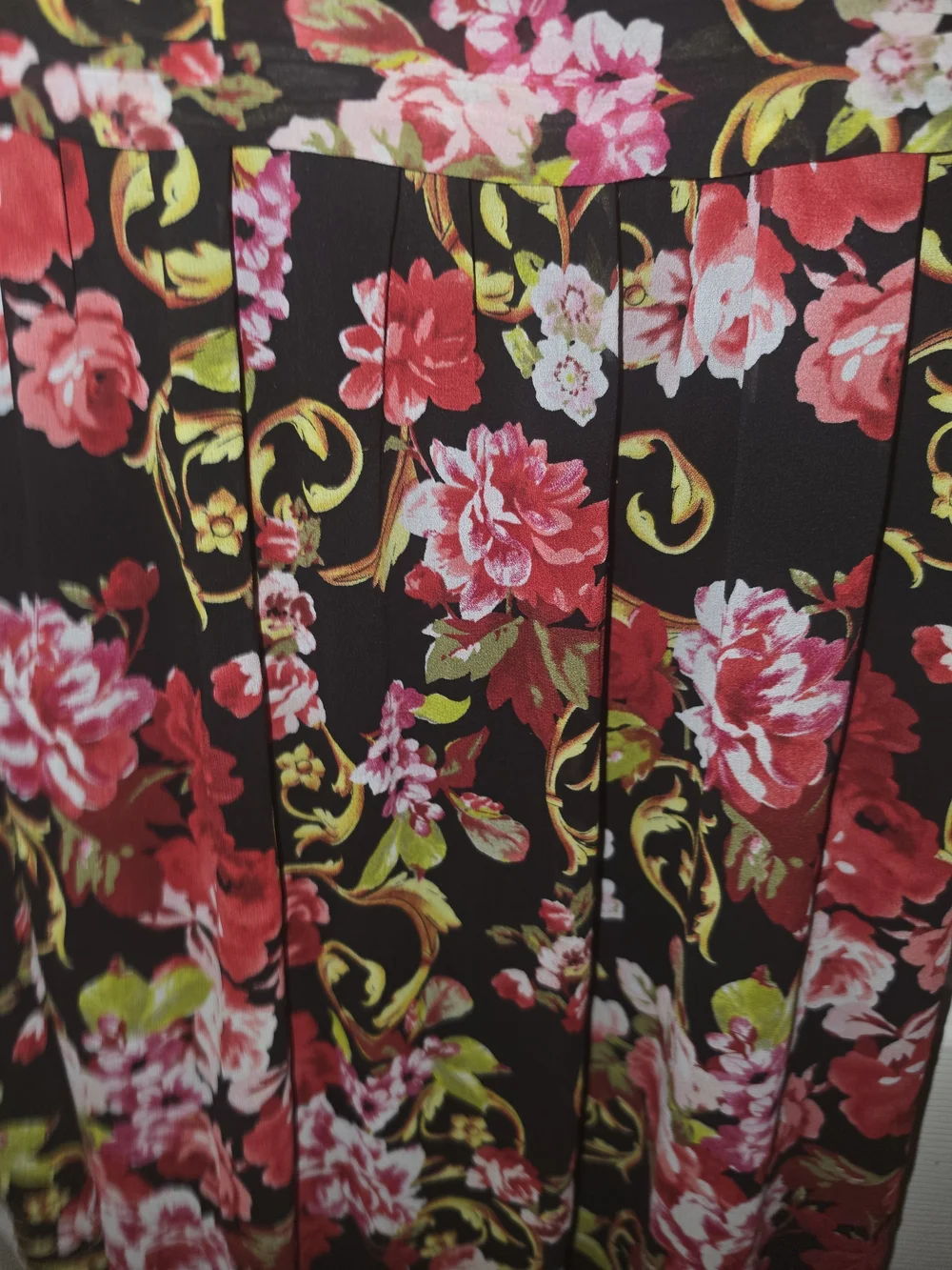 torrid Black Floral Midi Dress with Pink & Green Flowers Size 0 12 14 Sexy Date